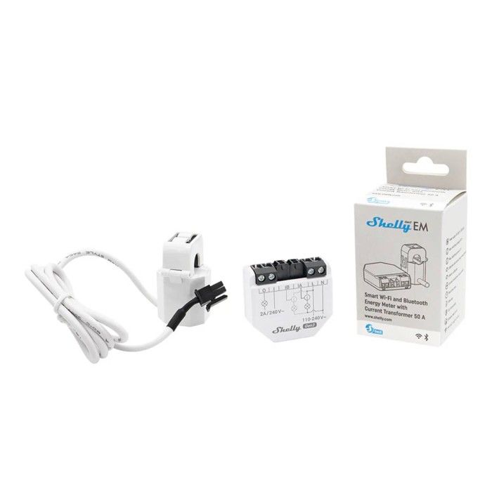 Compteur d’énergie connecté - SHELLY - EM Gen3 - Pince 50A - Monophasé - Wi-Fi &amp; Bluetooth