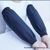 Unisex Denim Canvas Welding Sleeves - Black & Blue, Wear-Resistant, Anti-Fouling, Protective Oversleeves