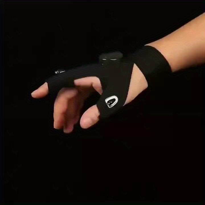 Portable LED flashlight gloves – breathable and luminous gloves, cool fingertip luminous gloves (battery powered).