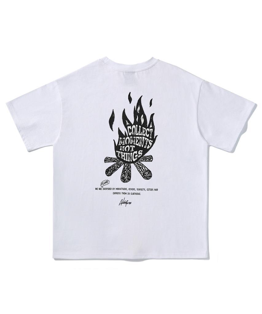Peullukeu Camp Message Pigment Short Sleeve T-Shirt White Fst737