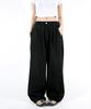 UMM Women'S Pintuck Back Elastic Wide Stretch Pants 3 Colors