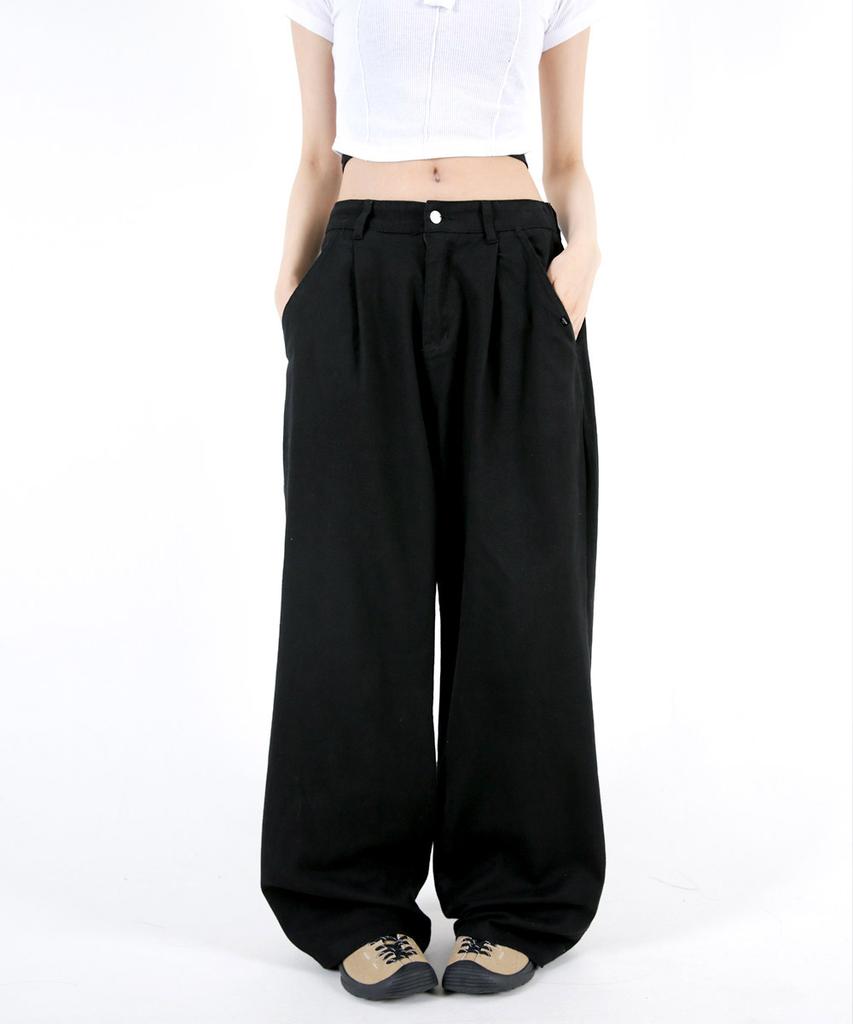 UMM Women'S Pintuck Back Elastic Wide Stretch Pants 3 Colors