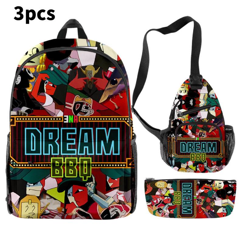Dream Ena Bbq Children School Bag Set Pencil Case Durable Material Student Young