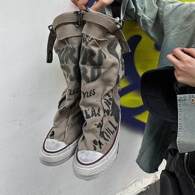 Γυναικεία Canvas Αθλητικά Παπούτσια Μπαλαρίνες Σχεδιαστής Μπότες Χιονιού Μήκους Μέσης Γάμπας Μόδα Παπούτσια Γυναίκα 2024 Τάση Νέα Χειμερινά Punk Chelsea Μποτάκια Παπούτσια Κυρίας