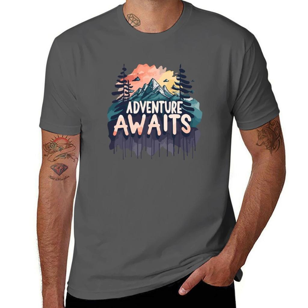 Adventure Awaits 4 Camp Lover Travel Lover Camp Gift Camp Tshirt Summer Holiday Casual Tee