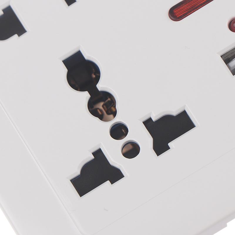 Universal Wall Socket With Led Light Switch 5 Hole Usb Wall Power Socket