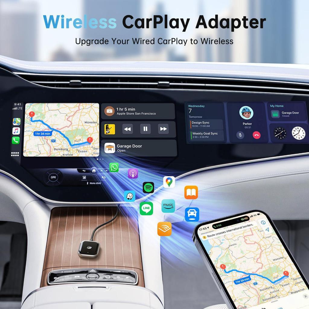 Wireless CarPlay & Android Auto Interconnection Box for Apple & Android Devices