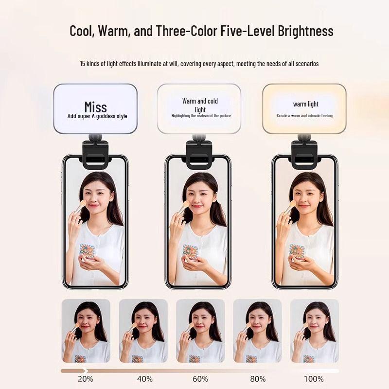 2025 Tragbares LED-Selfie-Licht für mobile Fotografie und Live-Streaming
