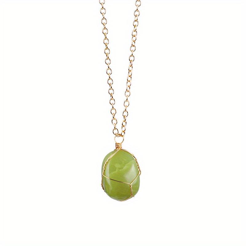 Natural Raw Stone Crystal Quartz Pendant Necklace for Women Irregular Crystal Wrapped Gold Wire Chakra Gemstone Wrap Jewelry 1pc