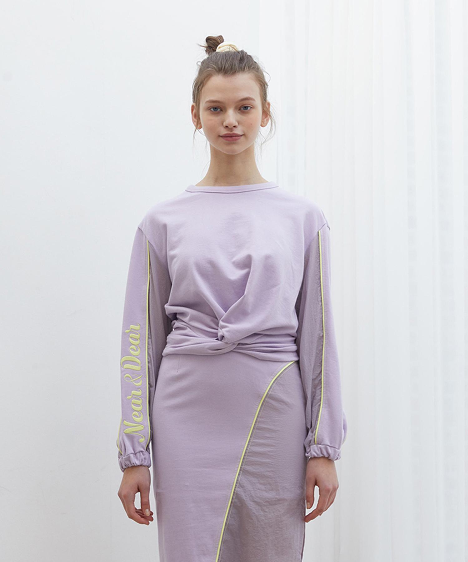 Near And Dear Twist Detail Crop T-Shirt Purple Purple/Free