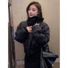 Womens Short Puffer Jacket 2026 Winter Warm Thick Cotton-Padded Coat Loose Fit Stand Collar Zip Front