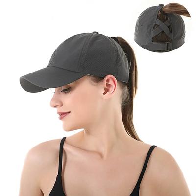 Szybkoschnące Czapki Baseballowe na Kucyk Damskie Krzyżujące się Włosy w Kucyk Snapback Czapka Ponycap Czapki Trucker Regulowane Sporty na Świeżym Powietrzu