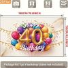 2D Happy 40th Birthday Celebration Background, Balloon & Confetti Decor