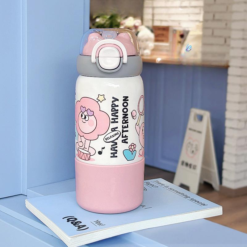 New High Appearance Level Double Drink Thermos Cup Stainless Steel Cup Home Student Water Cup Girls Portable Children's Cup
