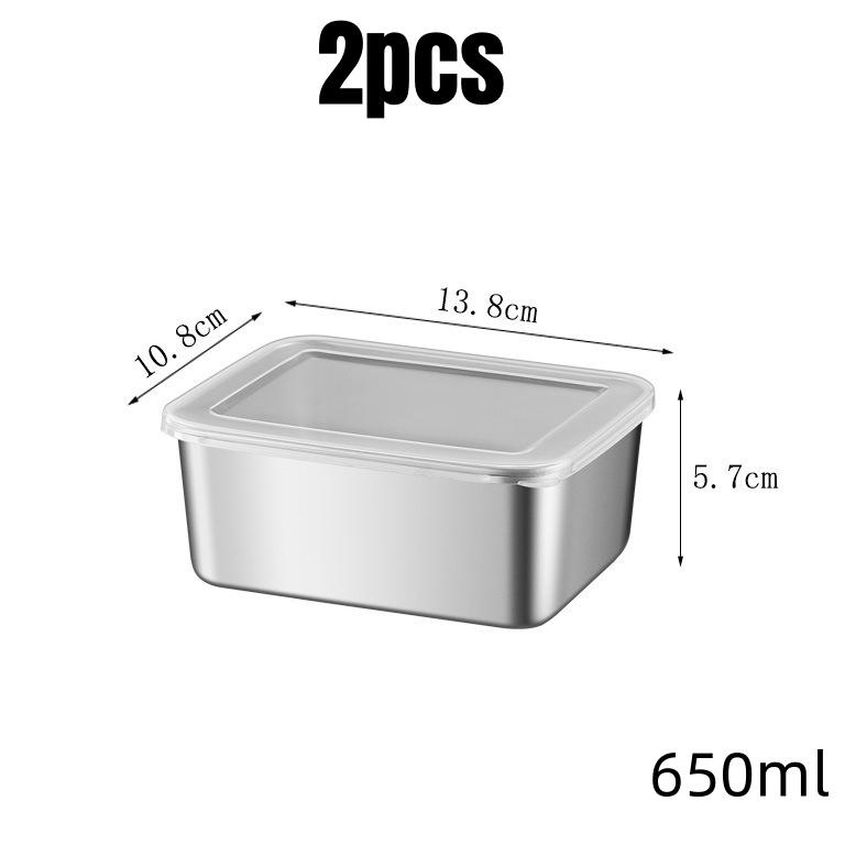 

Утолщенная квадратная пластина из нержавеющей стали, прямоугольная емкость для хранения продуктов с крышкой, коммерческий поднос для посуды, контейнер для свежего ланч-бокса