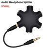 1Pcs 1 Male to 5 Female 3.5mm Audio Headphone Splitter  Phone Laptop MP3 Player