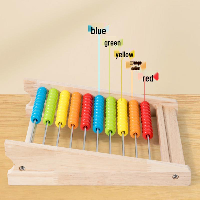 Wooden Abacus Educational Toy - Ten-Row Soroban for First and Second Grade Math