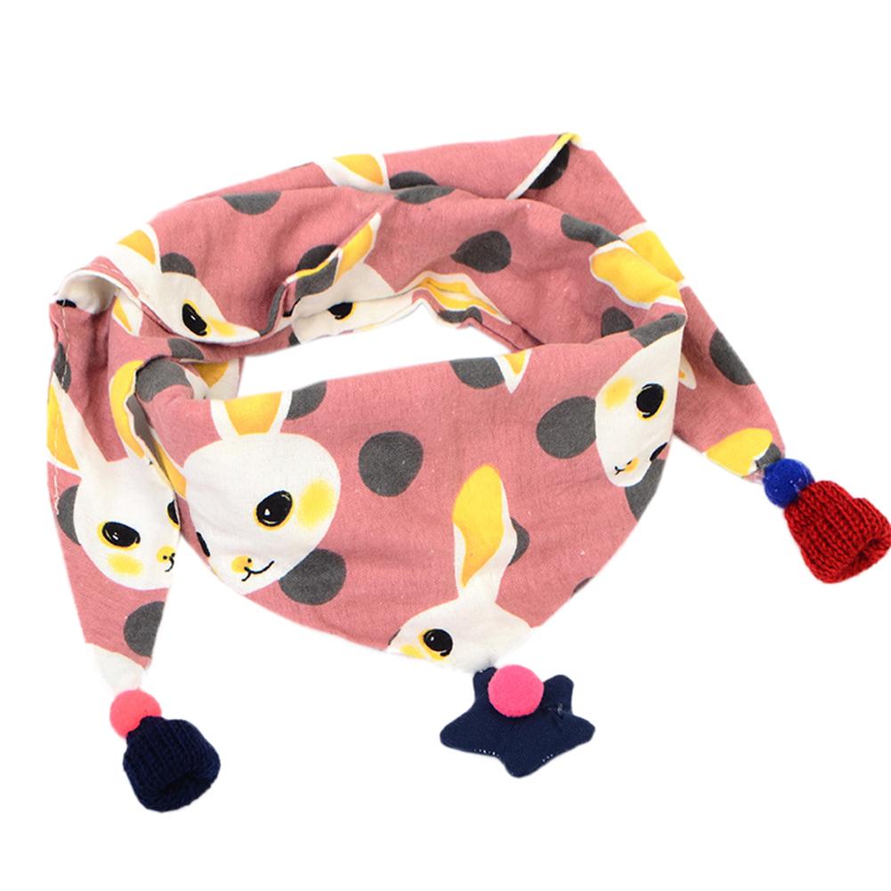 

Cute Cartoon Pattern Triangular Scarf Fashionable Soft Cotton Collar Shawl Pink rabbit #1