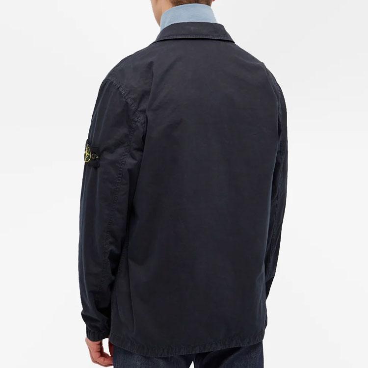 STONE ISLAND FW22 Solid Color Removable Logo Zipper Cover Bag Double Pocket Lightweight Long Sleeve Jacket Men Jackets Navy-Blue 7715101WN-V0120