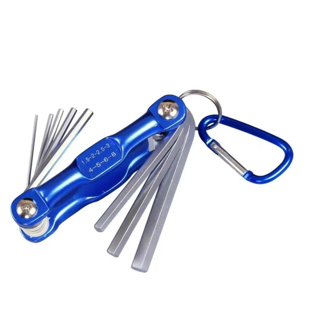 8 In 1 Portable Folding Hex Wrench Screwdriver Folding Allen Wrench Set Hex Key Functional Tools