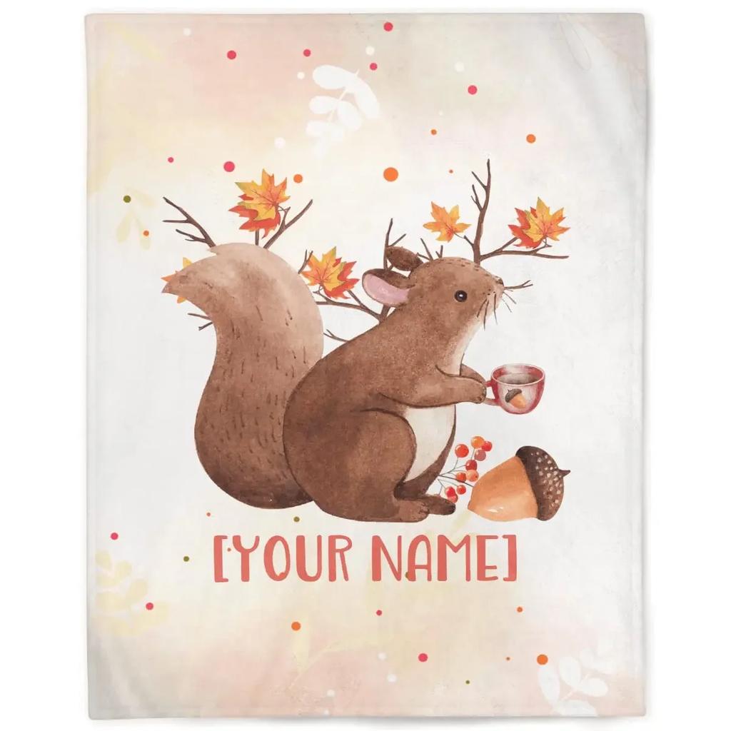 Ultra Soft Blanket Squirrel Throw Blanket Plush Lightweight Couch Sofa Bed Warm Cozy Flannel Blanket for Teens and Adults Gifts