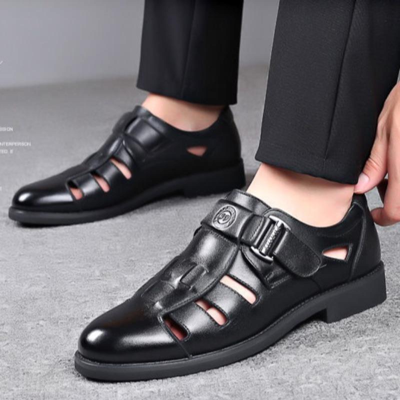 Men's Sandals Fashion Outdoor Casual Shoes for Men Breathable Hollow Out Sandal Summer Business Leather Sandals Sandalias Hombre