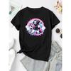 European Sizes Women'S Unicorn Graphic Tee - Stylish Casual Round Neck Short Sleeve T-Shirt with Whimsical Death Design