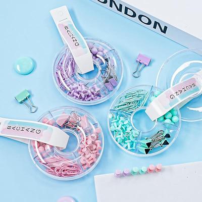 Macaron Paper Clip Set, Globe Nail Combination, Color Binder Clips, Office Set