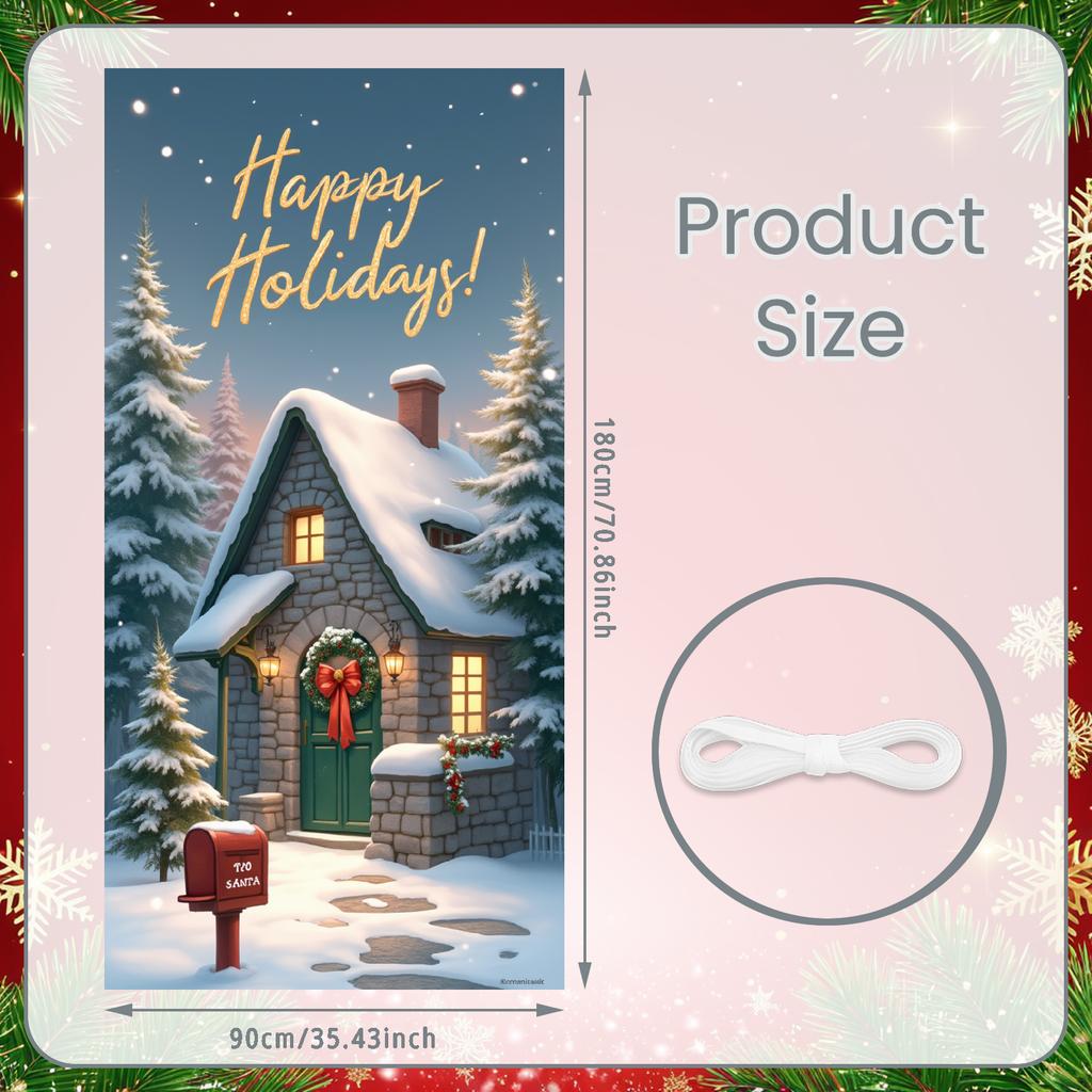 Holiday Decoration Gift Boxes Seasonal Banner Christmas Banner Cheerful Expression Santa Claus Banner For Family Gathering