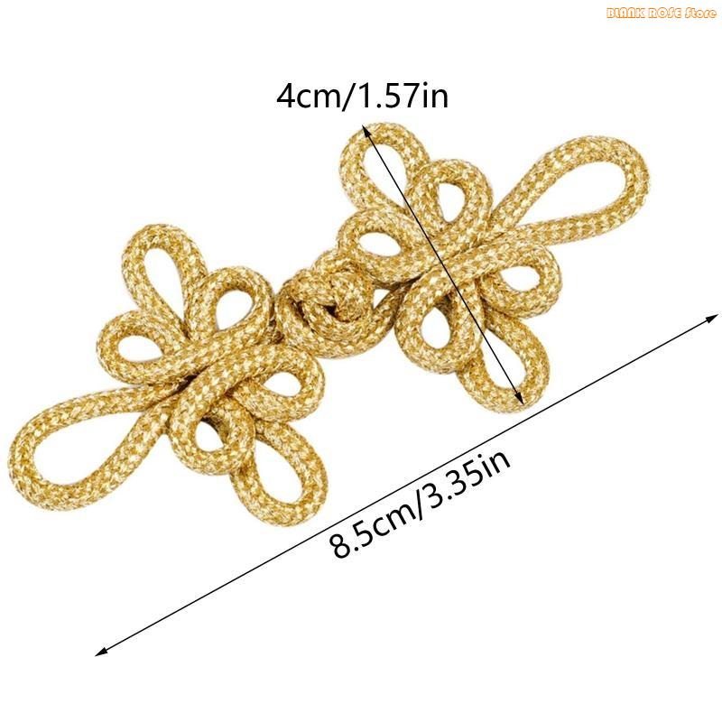 K1AE Gold Wire Chinese Cheongsam Button Knot Fastener Closures for DIY Handmade National Clothing