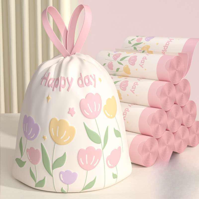 Mugwort Mosquito-Repellent Tear-Free Trash Bag with Drawstring – Extra Thick for Dormitory and Kitchen