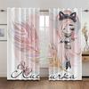 Lovely Parisian Dance Girl Princess Elf Pink Light Filtering Drapes Window Curtains for Living Room Bedroom Decor 2 Pieces
