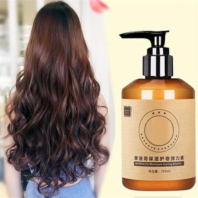 Uzun ömürlü Şekillendirici Fas Hacim Nemlendirici Esneklik Fas Nemlendirici Şekillendirici Macun Elastin Kuru Hasarlı Sıçrama Bukleli Saç Bakımı için 250 ML