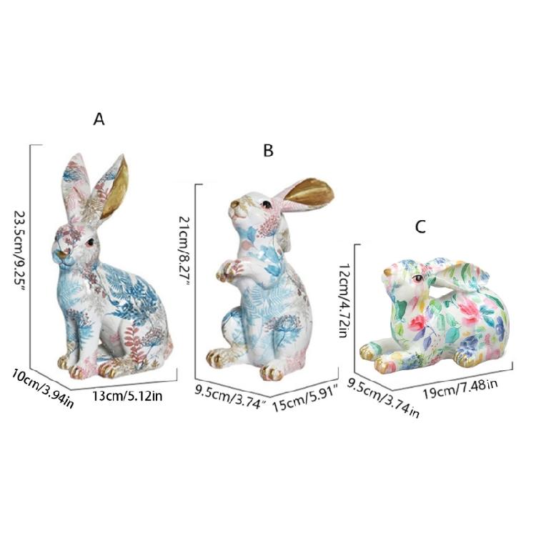 Easter Rabbit Garden Statue for Thanksgiving Day Micro Landscape Decoration Gift
