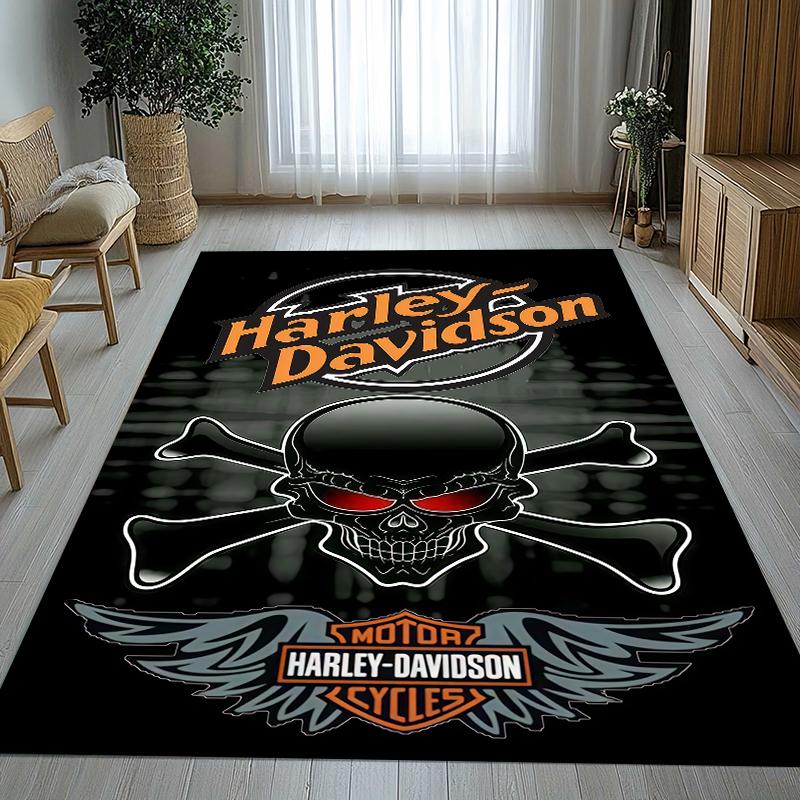 Retro H-Harleys Racing Moto Living Room Non-Slip Area Rug Soft Carpet for Bedroom Kids Playroom Sofa,Home Decor Doormat Gift
