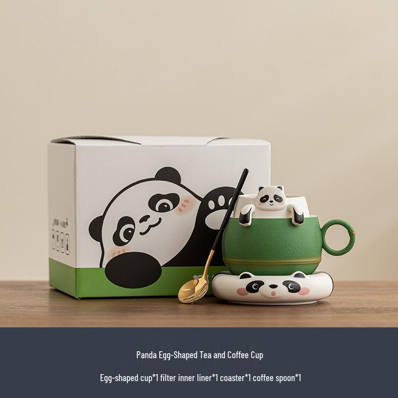 Panda Office Tea & Coffee Cup with Saucer Set - Chengdu Souvenir Gift 250ml