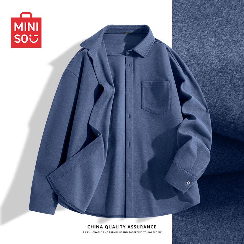 MINISO Мужская фланелевая рубашка с длинным рукавом в японском стиле 3XL