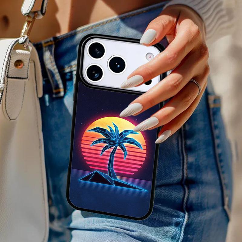 

Neon Vaporwave Art Phone Case For iPhone 17 Air 14 15 13 12 Max Cover For Apple 16e 11 Pro Max Plus Coque iPhone 14plus