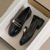 Leather small leather shoes women's new spring flat bottom comfortable black work soft bottom spring and autumn