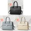 Pu Stone Pattern Tote Bag With Zipper Closure For Daily Use