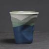 Creative Coarse Ceramic Coffee Cups Retro Irregular Folded Ceramic Mug 3oz 90ml