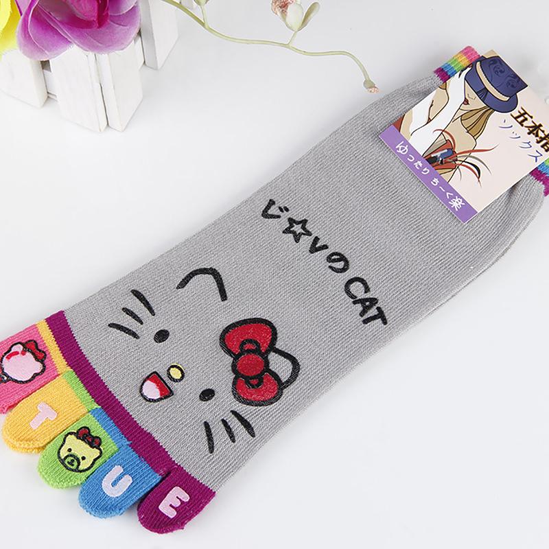 Kawaii Hello Kitty Five Finger Socks Anime Sanrio Kt Cat Y2K Soft Comfortable Floor Sock Home Socks Girl Gift