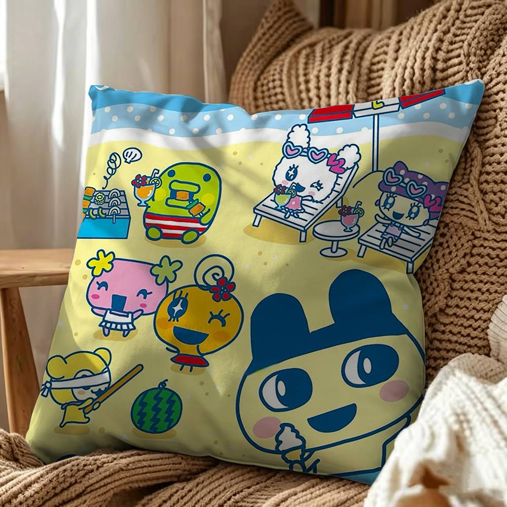 Cute Tamagotchi Kuchipatchi Square Pillow Case Multi Sizes For Car Home Bedroom Decor Custom Valentine Gifts