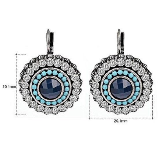 Modische, stilvolle Ohrringe aus oxidiertem Silber für Damen und Mädchen