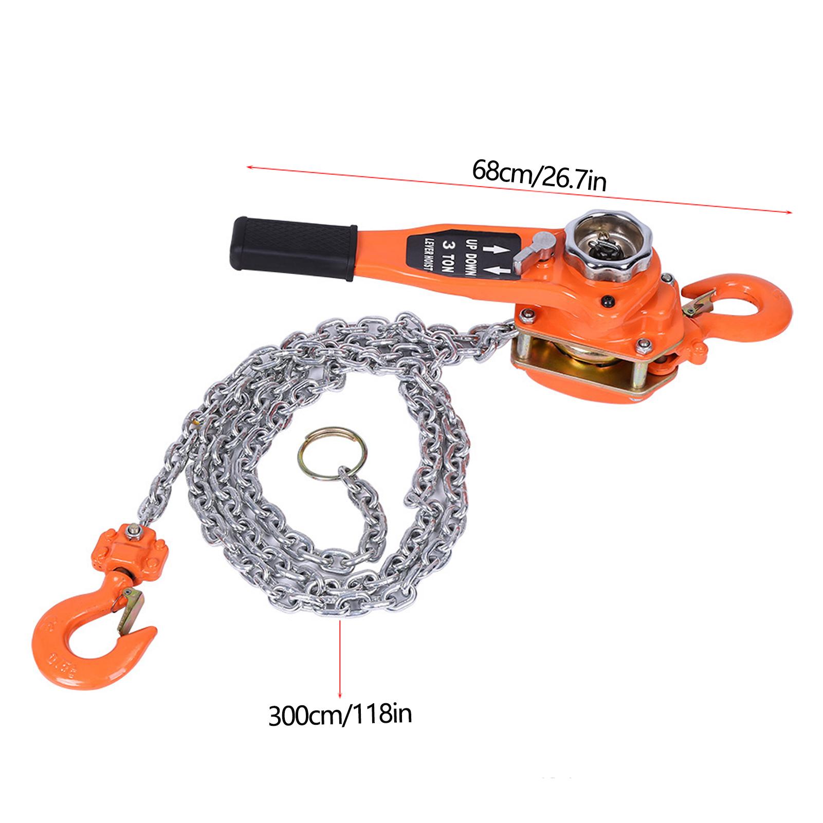 

Manual Block Rotate Hand Wheel Chain Drop-Proof Ring Adjust Position Lever Hoist High for Mechanical Construction 3t помаранчевий