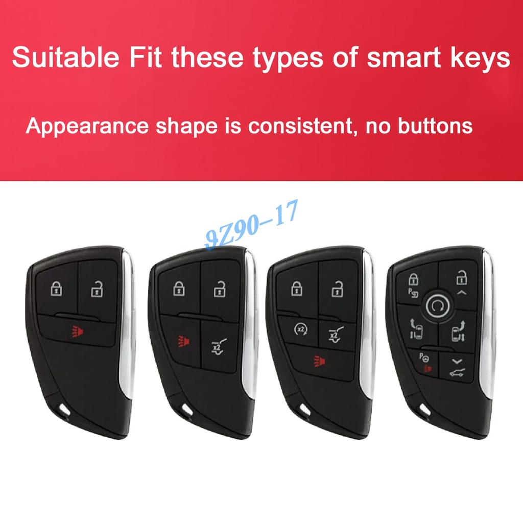 Abs Carbon Fiber Car Smart Key Cover Case Keychain For Buick Envision Chevy Tahoe Suburban Colorado Traverse Gmc Yukon Canyon