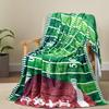 Football Blanket Gifts for Boys Girls Football Lovers, Green Football Throw Blanket Super Soft Travel Bed Sofa Blankets for Sport Fans Kids Adults