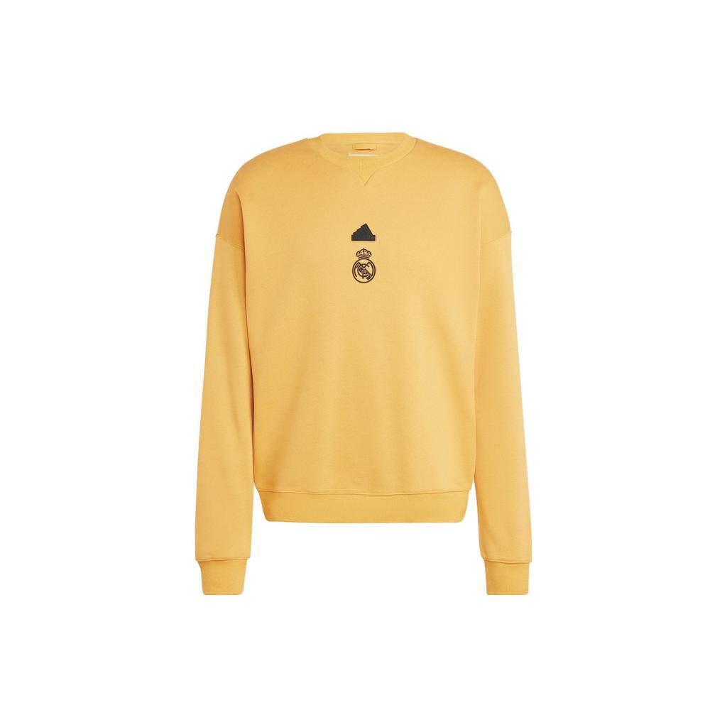 Adidas Real Madrid Sweatshirts Men's Yellow Crew Neck Moderate Regular HY0631
