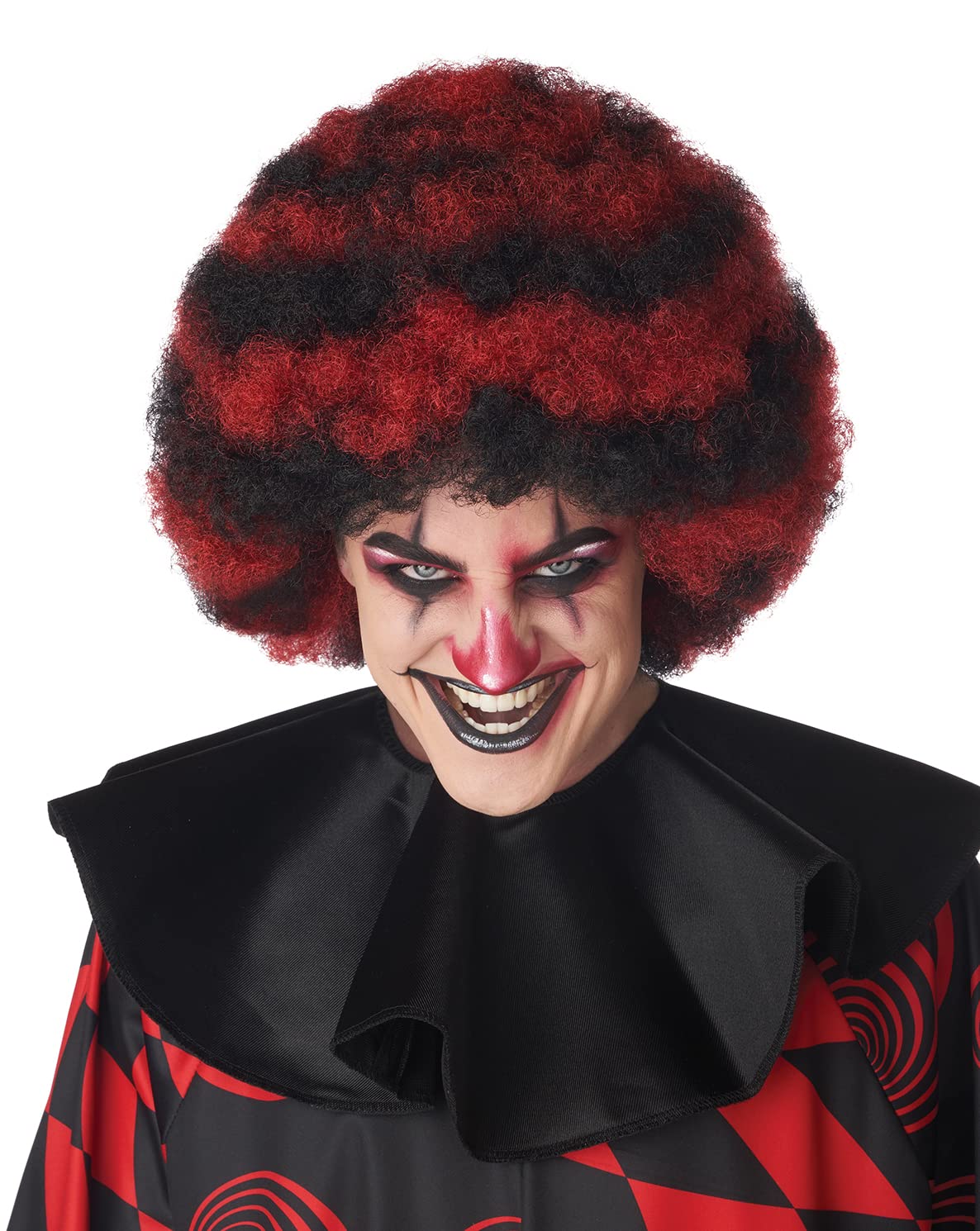 California Costumes Черно-красная спиральная парик-костюм клоуна афро 7221-217