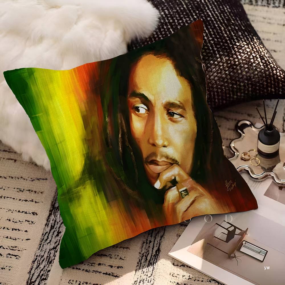 Bob Marley Reggae Music Cushion Cover Polyester Sofa Cushions Decorative Throw Pillows Home Decoration Pillowcover